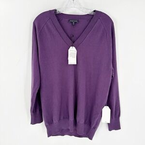 NWT Universal Standard Purple V-Neck Raglan Pullover Sweater Size 4XS US 0